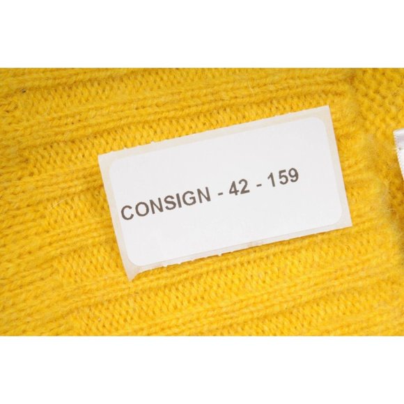 Celine Womens Crewneck Pullover Sweater Size Small Yellow 100% Wool Knit - Picture 9 of 9